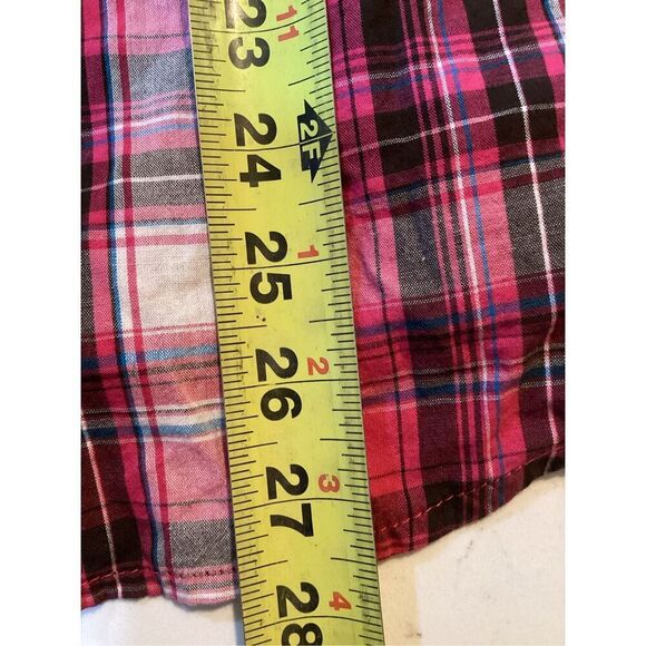 Ariat Womens Snap Button Plaid Shirt Sz M Embroidered Fuchsia - Picture 8 of 9